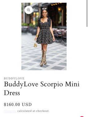 Beautiful tweed black and gold Buddy Love dress
